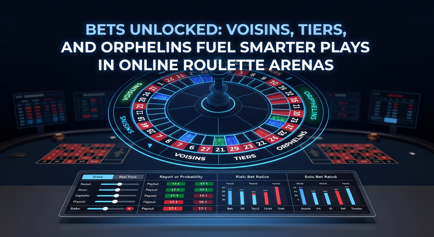 Roulettewiel met gemarkeerde sectoren voor Voisins, Tiers en Orphelins, zichtbaar in een online casino interface