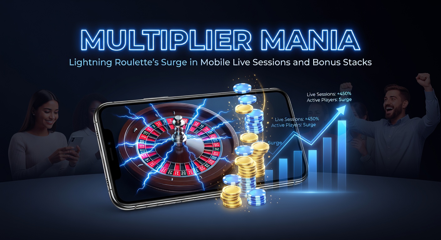 Grafiek met stijgende lijnen van mobiele Lightning Roulette-sessies en bonus multiplier-hits in live casino-omgevingen