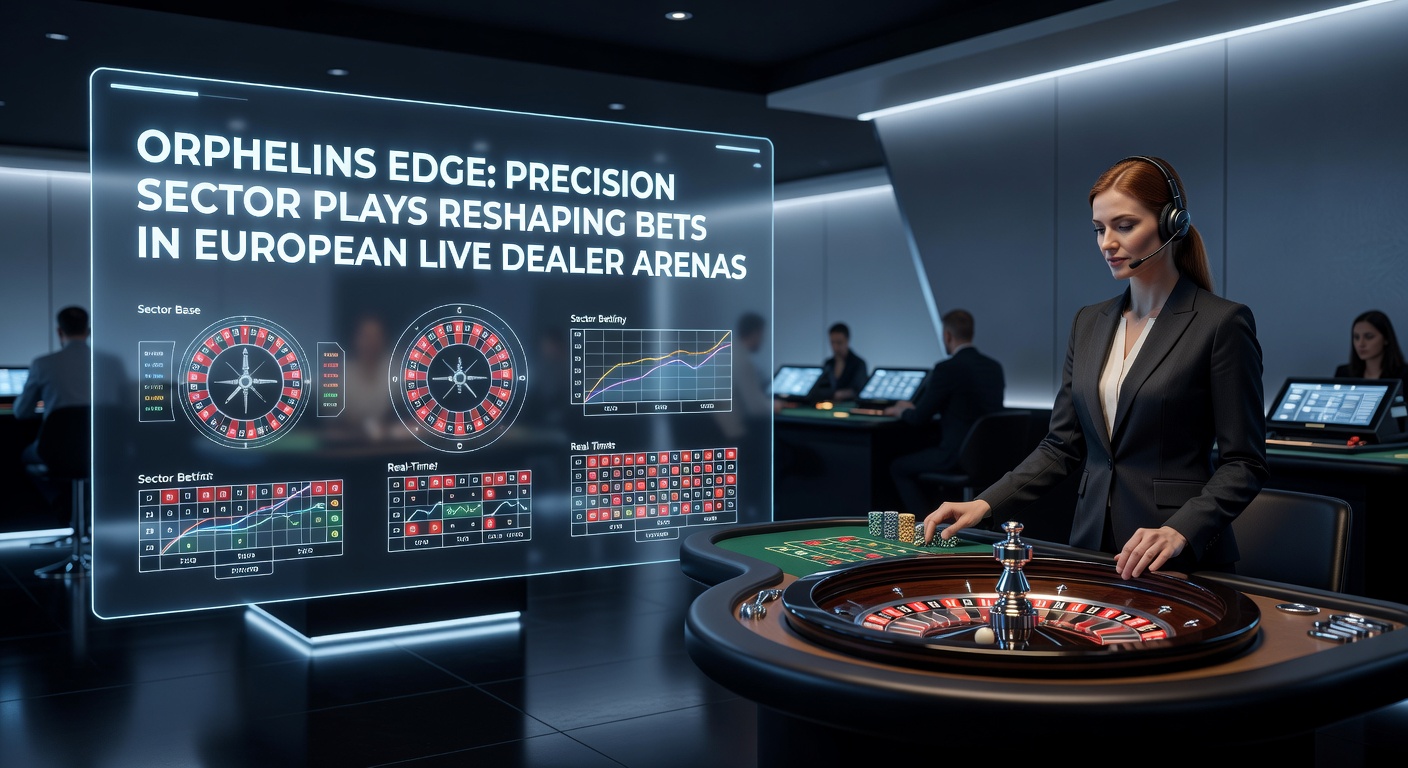 Live dealer aan een Europese roulette tafel waar de Orphelins sector op het wiel oplicht, met spelers die precisieweddenschappen plaatsen