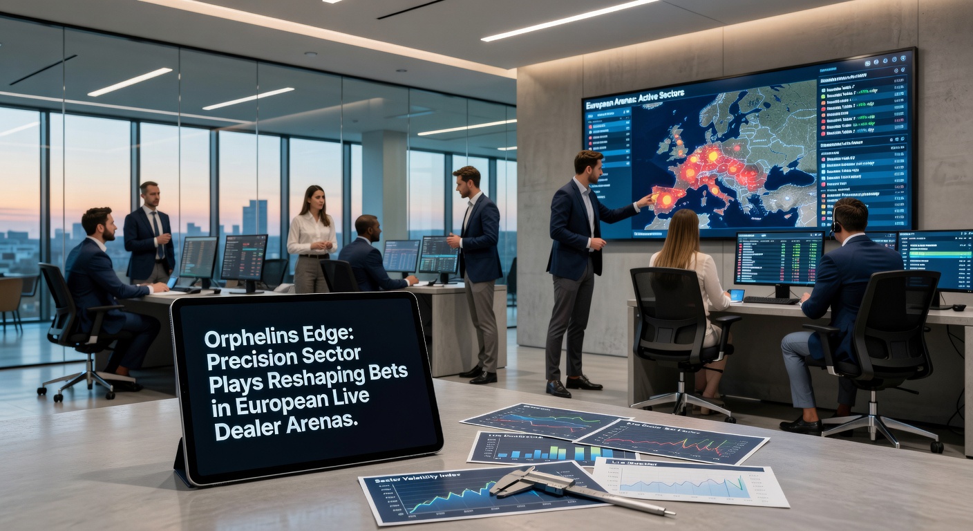 Close-up van een roulette wiel met Orphelins sector gemarkeerd, naast een live dealer interface met chipplaatsing en statistieken