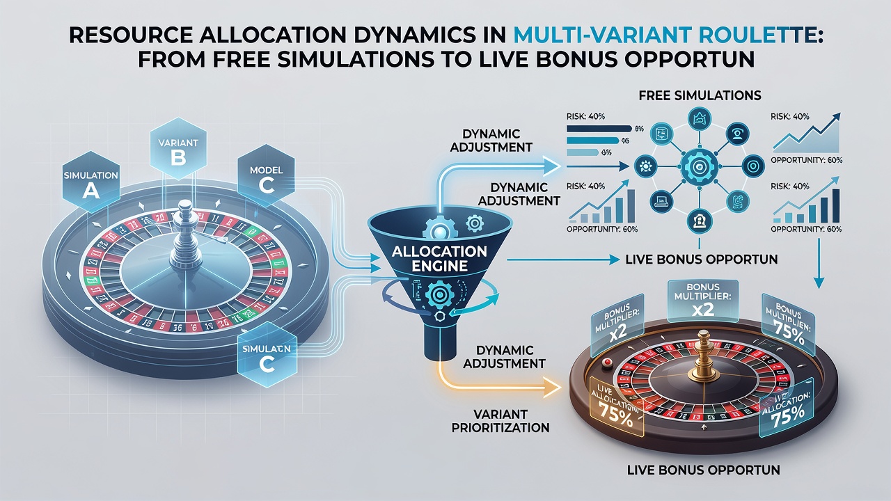 Grafiek van bankroll allocatie over simulaties en live bonus roulette varianten