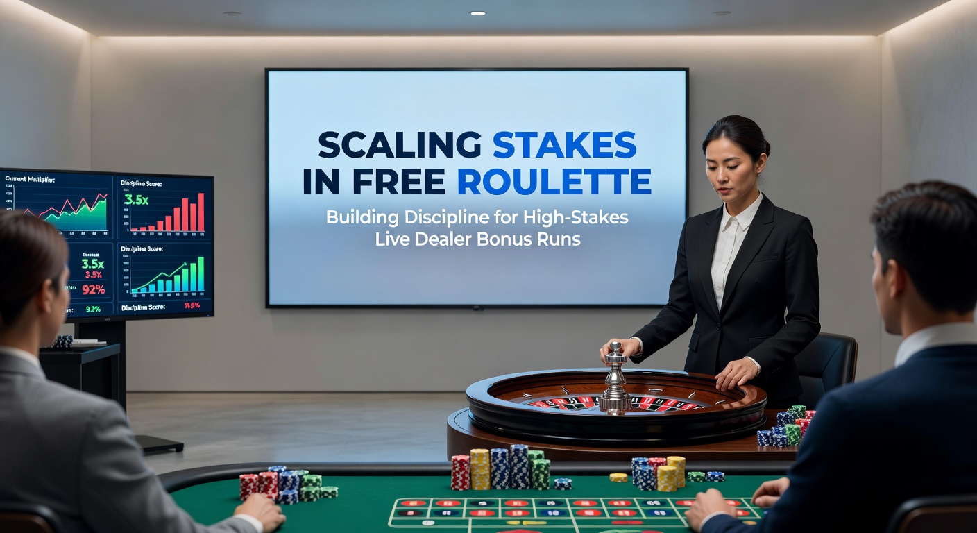 Live dealer roulette-tafel met high-stakes chips en bonusmultipliers zichtbaar, demonstrerend de escalatie van inzetten in een echte sessie