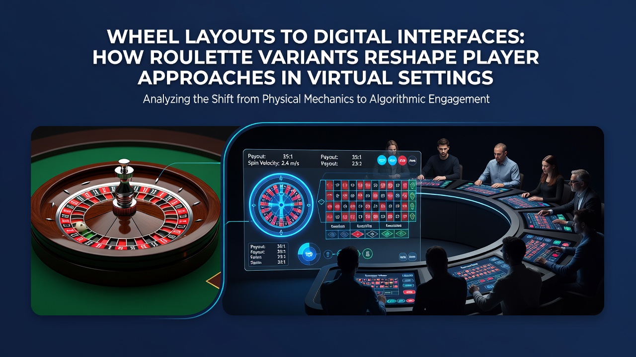 Digitale roulette interface met variant-specifieke lay-outs en spelerstatistieken