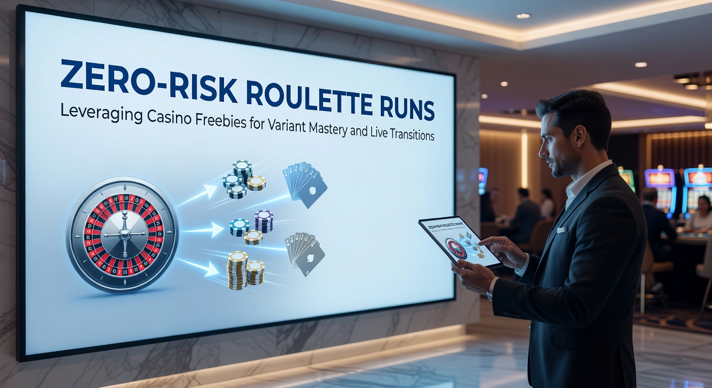 Een digitaal roulettewiel met gratis spins en bonusfiches die draaien in een casino-omgeving, symboliserend risicovrije speelsessies